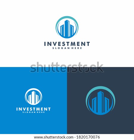 Financial and  building investment vector logo design, property icon logotype