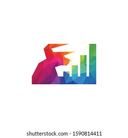 Financial bull logo design. Trade Bull Chart, finance logo. Economy finance chart bar business productivity logo icon.	
