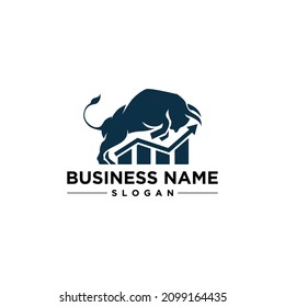 Financial bull logo design. Trade Bull Chart, finance logo. Economy finance chart bar business productivity logo icon.