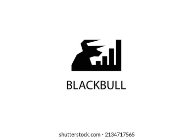 Financial bull logo design. Trade Bull Chart, finance logo. Economy finance chart bar business productivity logo icon.