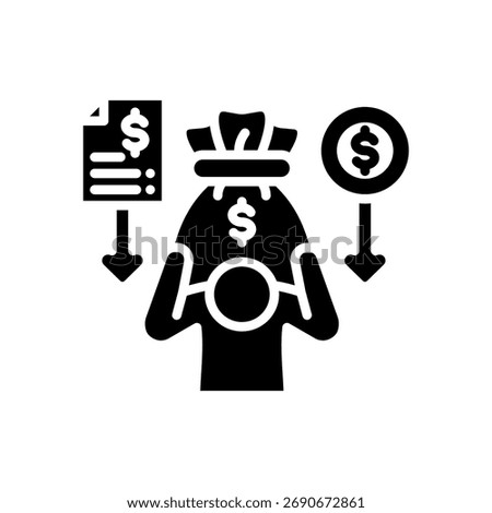 Financial Burden Icon Glyph Vector Illustration