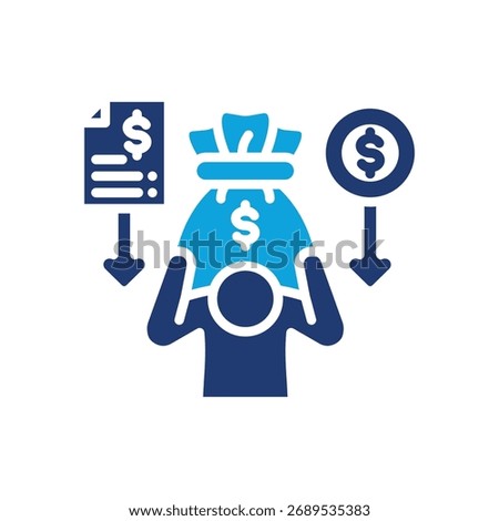 Financial Burden Icon Mixed Vector Illustration