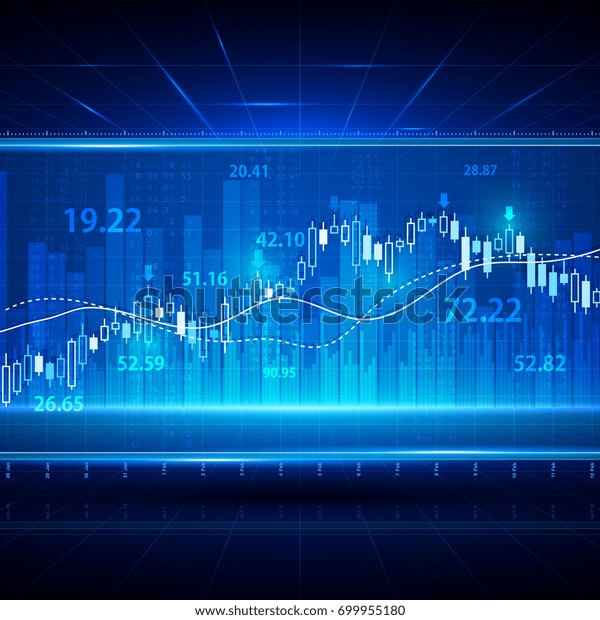 金融和商业抽象背景蜡烛棒图表 股市投资矢量概念 金融投资股票市场交易所图和图示库存矢量图 免版税