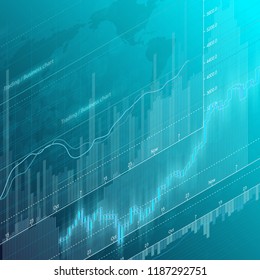 Financial business abstract digital background candle stick graph chart. Stock market investment vector concept. Finance investment stock market exchange graph digital infographic chart illustration