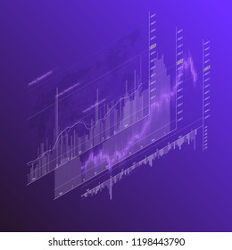 Financial Business Abstract Digital Background Candle Stick Graph Chart. Stock Market Investment Vector Concept. Finance Investment Stock Market Exchange Graph Digital Infographic Chart Illustration