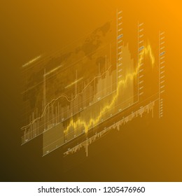 Financial business abstract digital background candle stick graph chart. Stock market investment vector concept. Finance investment stock market exchange graph digital infographic chart illustration