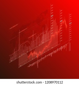 Financial business abstract digital background candle stick graph chart. Stock market investment vector concept. Finance investment stock market exchange graph digital infographic chart illustration