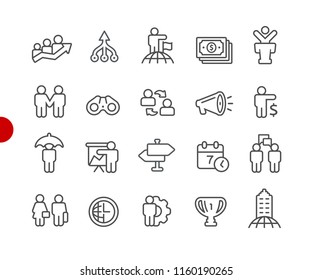 Financial Business Icons - Red Point Series - Vector line icons for your digital or print projects.