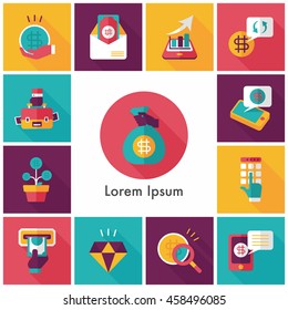 Financial and business icons set