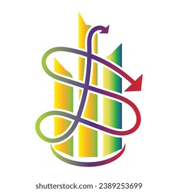 Financial business logo or financial graphic logo.Logo for financial business results data.With vector icon design.