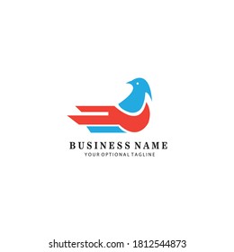 financial business logo illustration of a bird with color vector design