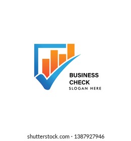 financial business logo template. business check icon illustration design