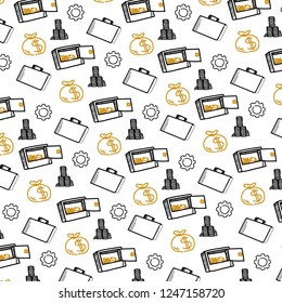financial business money savings seamless pattern. sketch doodle.