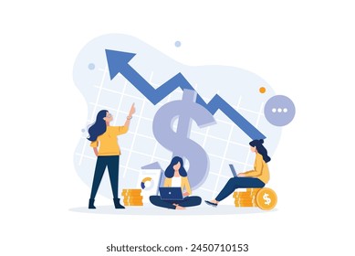 Financial or business profession set. business character making financial operation, economist