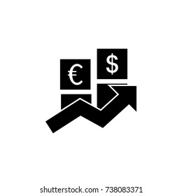 Financial business progress icon on white background