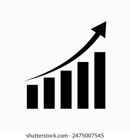 Financial business statistic,grafic icon vector isolated on background. Grafic symbol element. Fluctuating bar graph. Vector flat design for poster, card, wallpaper, poster, banner.