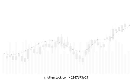 Financial business statistics with bar graph and candlestick chart show stock market price and effective earning on white background