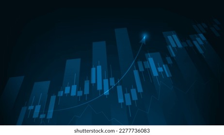 Las estadísticas de las empresas financieras con gráfico de barras y gráfico de candelabros muestran el precio del mercado de valores
