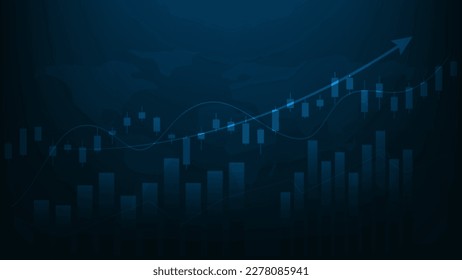 Las estadísticas de las empresas financieras con gráfico de barras y gráfico de candelabros muestran el precio del mercado de valores
