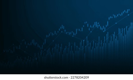 Financial business statistics with bar graph and candlestick chart show stock market price 