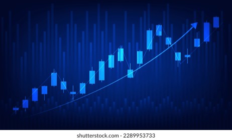 Financial business statistics with bar graph and candlestick chart show stock market price