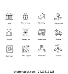 Financial Business Vector Icon Design Collection 