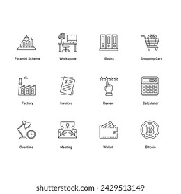 Colección de diseño de iconos vectoriales de negocios financieros 