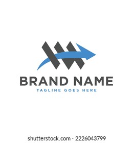 financial business vector illustration logo design with letter M