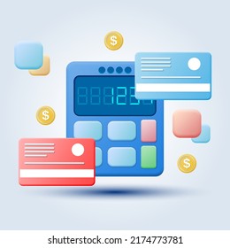 Financial calculation cartoon style vector concept illustration