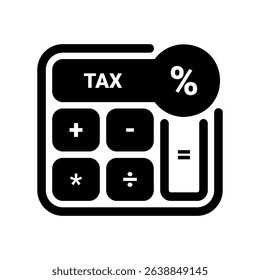 Financial Calculation Device Showing Tax and Percent Symbol