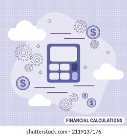 Cálculo financiero Ilustración del concepto de vector de diseño plano