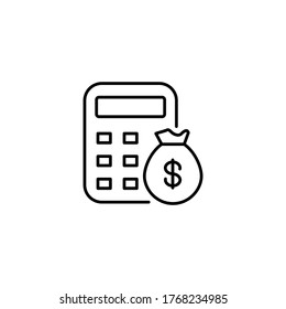 Diseño de icono de cálculo financiero aislado en fondo blanco