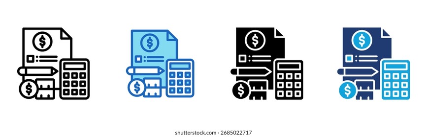 Symbol "Finanzberechnung" Multi-Style-Vektorgrafik