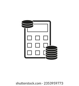 Financial calculation icon. Vector illustration. EPS 10.