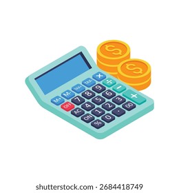 Cálculo financiero Ilustración vectorial isométrica 