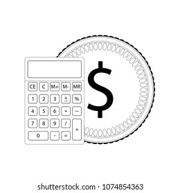 Financial calculation line. Calculation and analyzing budget, balance profit and auditing, vector illustration