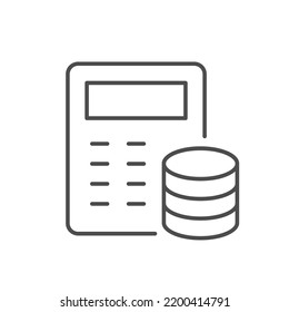 Financial calculation line outline icon