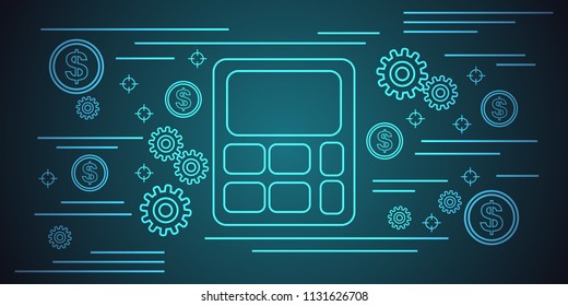 Financial calculation thin line art style vector concept illustration - Shutterstock ID 1131626708