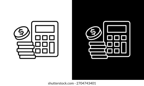 Design do Conjunto de Ícones Brancos do Cálculo Financeiro