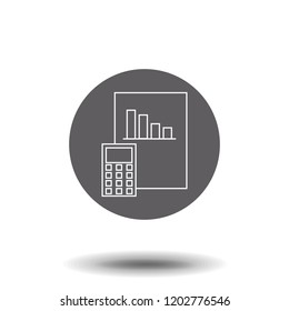 Financial calculations vector thin line stroke icon. Financial calculations outline illustration, linear sign, symbol concept.