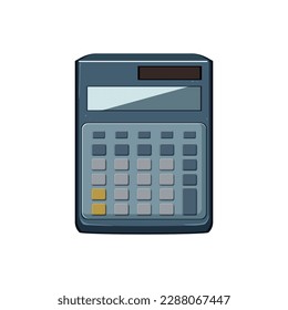 financial calculator device cartoon. tax finance, money calculate financial calculator device sign. isolated symbol vector illustration