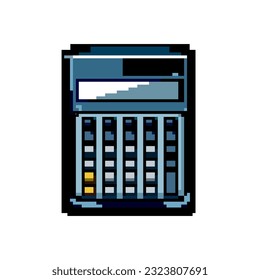 financial calculator device game pixel art retro vector. bit tax finance, money calculate financial calculator device. old vintage illustration