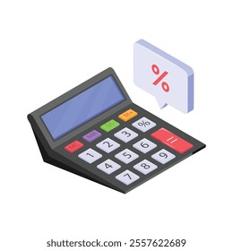 A financial calculator displaying a percentage for calculations