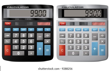 The financial calculator. A vector illustration. It is isolated on a white background.