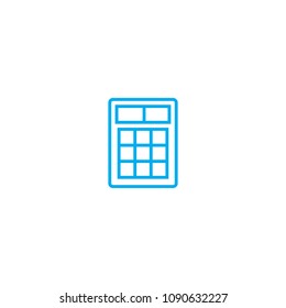 Financial calculator vector thin line stroke icon. Financial calculator outline illustration, linear sign, symbol concept.