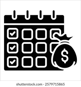 Financial Calendar Icon Element For Design