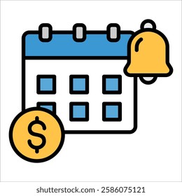 Financial Calendar Icon Element For Design