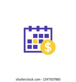 Financial calendar icon on white