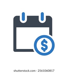 Financial Calendar Icon On White Background
