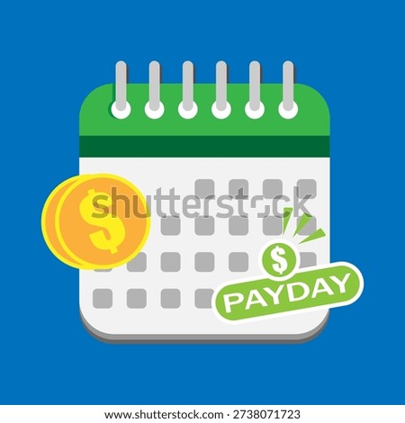 Financial Calendar Icon Symbolizing the Regular Schedule for Receiving Wages and Salary, Representing the Much-Awaited Payday for Individuals and Workers